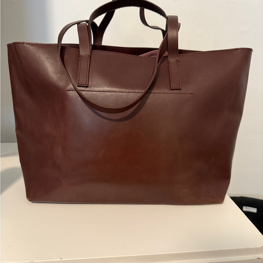 Madewell Rich Brown Leather Tote - Picture 2 of 3